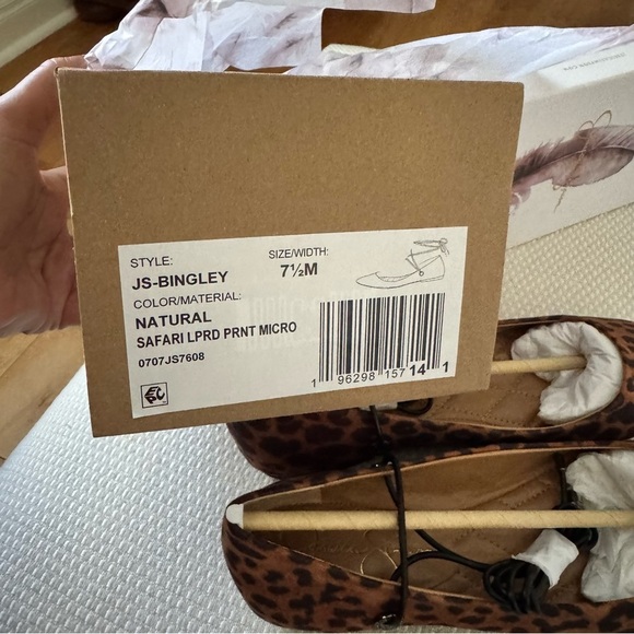 JESSICA SIMPSON Bingley Lace Up safari leopard animal print Flats size 7.5 NWT - Picture 9 of 10